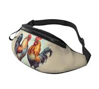 Fanny Pack for Women Mem Fashion Waist Packs Crossbody Rooster and hen Belt Bag with Adjustable Strap Waist Bag, Black, One Size
