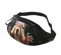 Fanny Pack for Women Mem Fashion Waist Packs Crossbody Squirrel Funny Animal Belt Bag with Adjustable Strap Waist Bag, Black, One Size