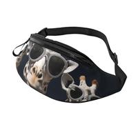 Fanny Pack for Women Mem Fashion Waist Packs Crossbody Three giraffes wearing sunglasses Belt Bag with Adjustable Strap Waist Bag, Black, One Size