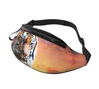 Fanny Pack for Women Mem Fashion Waist Packs Crossbody Tiger Colorful Sunset Belt Bag with Adjustable Strap