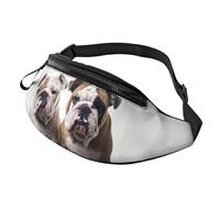Fanny Pack for Women Mem Fashion Waist Packs Crossbody Two Cute Bulldog Dogs Belt Bag with Adjustable Strap Waist Bag, Black, One Size