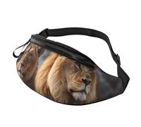 Fanny Pack for Women Mem Fashion Waist Packs Crossbody Two Lions Belt Bag with Adjustable Strap