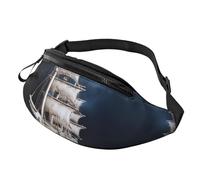Fanny Pack for Women Mem Fashion Waist Packs Crossbody Vintage Nautical White Ship Belt Bag with Adjustable Strap Waist Bag, Black, One Size