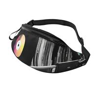 Fanny Pack for Women Mem Fashion Waist Packs Crossbody Vinyl Records Belt Bag with Adjustable Strap Waist Bag, Black, One Size