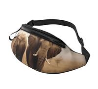 Fanny Pack for Women Mem Fashion Waist Packs Crossbody Wild Animals Elephants Belt Bag with Adjustable Strap Waist Bag, Black, One Size