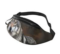 Fanny Pack for Women Mem Fashion Waist Packs Crossbody Wild Wild Gray Wolf Belt Bag with Adjustable Strap Waist Bag, Black, One Size