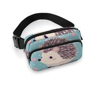 Fanny Pack for Women Men Adjustable Waist Bag Belt Bag for Travel Sports Hiking Hedgehog Polkadot