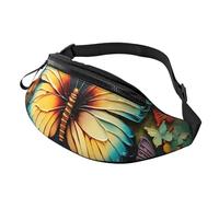 Fanny Pack for Women Men Adjustable Waist Pack Colorful Butterfly Embroidery Paintings Crossbody Bags Everywhere Belt Bag Hip Pack
