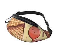 Fanny Pack for Women Men Adjustable Waist Pack Ice cream and Waffle Pattern Crossbody Bags Everywhere Belt Bag Hip Pack