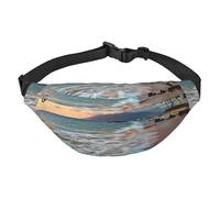 Fanny Pack for Women & Men Beach Hawaii Sunset Clouds Sport Waist Bag with Adjustable Belt Hands Free Waterproof Lightweight Crossbody Shoulder Bag Purse for Camping Travel, Carry All Phones Wallet