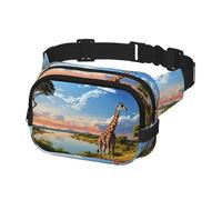 Fanny Pack for Women Men Belt Bag African Landscape with Nile River and Giraffe Waist Bags With Adjustable Straps Chest Bag Travel Crossbody Purse