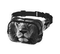 Fanny Pack for Women Men Belt Bag African lion black and white Waist Bags With Adjustable Straps Chest Bag Travel Crossbody Purse, Black, One Size