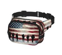 Fanny Pack for Women Men Belt Bag American Flag Veterans Day Waist Bags With Adjustable Straps Chest Bag Travel Crossbody Purse, Black, One Size