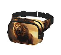 Fanny Pack for Women Men Belt Bag Angry Roaring Lion Waist Bags With Adjustable Straps Chest Bag Travel Crossbody Purse, Black, One Size