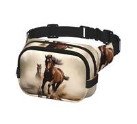 Fanny Pack for Women Men Belt Bag Animals Horse Running Waist Bags With Adjustable Straps Chest Bag Travel Crossbody Purse, Black, One Size