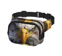 Fanny Pack for Women Men Belt Bag Bald Eagle American Flag Waist Bags With Adjustable Straps Chest Bag Travel Crossbody Purse, Black, One Size