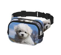 Fanny Pack for Women Men Belt Bag Bichon Frise Dog Waist Bags With Adjustable Straps Chest Bag Travel Crossbody Purse, Black, One Size