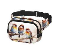 Fanny Pack for Women Men Belt Bag Birds Resting on Tree Branch Waist Bags With Adjustable Straps Chest Bag Travel Crossbody Purse, Black, One Size