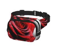 Fanny Pack for Women Men Belt Bag Black and White Red Rose Waist Bags With Adjustable Straps Chest Bag Travel Crossbody Purse, Black, One Size