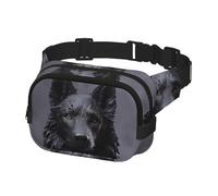 Fanny Pack for Women Men Belt Bag black german shepherd Waist Bags With Adjustable Straps Chest Bag Travel Crossbody Purse, Black, One Size