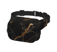 Fanny Pack for Women Men Belt Bag Black Gold Marble Waist Bags With Adjustable Straps Chest Bag Travel Crossbody Purse, Black, One Size