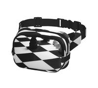 Fanny Pack for Women Men Belt Bag Black White Chess Checkerboard Waist Bags With Adjustable Straps Chest Bag Travel Crossbody Purse, Black, One Size