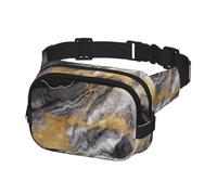 Fanny Pack for Women Men Belt Bag Black White Gold Foil Marble Waist Bags With Adjustable Straps Chest Bag Travel Crossbody Purse, Black, One Size