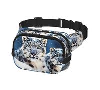 Fanny Pack for Women Men Belt Bag Blue eyed snow leopard Waist Bags With Adjustable Straps Chest Bag Travel Crossbody Purse, Black, One Size