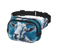Fanny Pack for Women Men Belt Bag Blue Goat Print Waist Bags With Adjustable Straps Chest Bag Travel Crossbody Purse, Black, One Size
