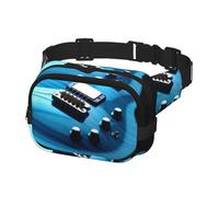 Fanny Pack for Women Men Belt Bag Blue Guitar Waist Bags With Adjustable Straps Chest Bag Travel Crossbody Purse, Black, One Size