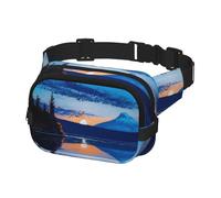 Fanny Pack for Women Men Belt Bag Blue Sunset Waist Bags With Adjustable Straps Chest Bag Travel Crossbody Purse, Black, One Size