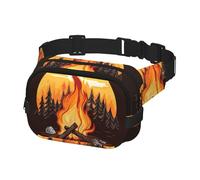 Fanny Pack for Women Men Belt Bag Bonfire Waist Bags With Adjustable Straps Chest Bag Travel Crossbody Purse, Black, One Size