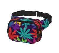 Fanny Pack for Women Men Belt Bag Bright Colorful Weed Pattern Waist Bags With Adjustable Straps Chest Bag Travel Crossbody Purse, Black, One Size