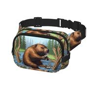 Fanny Pack for Women Men Belt Bag Busy Beaver Cartoon Waist Bags with Adjustable Straps Chest Bag Travel Crossbody Purse
