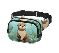 Fanny Pack for Women Men Belt Bag Cartoon Cute Otter Waist Bags With Adjustable Straps Chest Bag Travel Crossbody Purse, Black, One Size