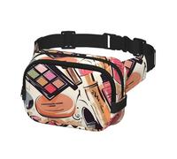 Fanny Pack for Women Men Belt Bag Cosmetic And Makeup Theme Pattern Waist Bags With Adjustable Straps Chest Bag Travel Crossbody Purse, Black, One Size