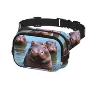 Fanny Pack for Women Men Belt Bag Cute Hippos Waist Bags with Adjustable Straps Chest Bag Travel Crossbody Purse
