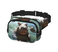 Fanny Pack for Women Men Belt Bag Cute Hippos Waist Bags with Adjustable Straps Chest Bag Travel Crossbody Purse