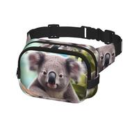 Fanny Pack for Women Men Belt Bag Cute Koala Waist Bags With Adjustable Straps Chest Bag Travel Crossbody Purse, Black, One Size