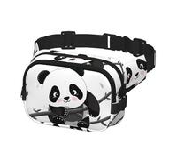 Fanny Pack for Women Men Belt Bag Cute Pandas Waist Bags With Adjustable Straps Chest Bag Travel Crossbody Purse, Black, One Size