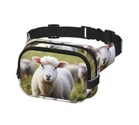 Fanny Pack for Women Men Belt Bag Cute Sheep Lamb Waist Bags With Adjustable Straps Chest Bag Travel Crossbody Purse, Black, One Size