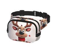 Fanny Pack for Women Men Belt Bag Cute Xmas Reindeer Waist Bags With Adjustable Straps Chest Bag Travel Crossbody Purse, Black, One Size
