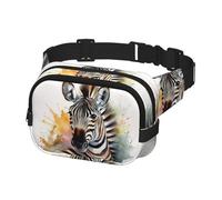 Fanny Pack for Women Men Belt Bag Cute zebra watercolor Waist Bags With Adjustable Straps Chest Bag Travel Crossbody Purse, Black, One Size