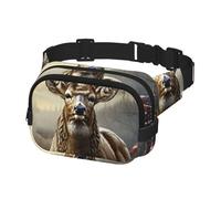 Fanny Pack for Women Men Belt Bag Deer Hunting Season Waist Bags With Adjustable Straps Chest Bag Travel Crossbody Purse, Black, One Size