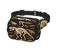 Fanny Pack for Women Men Belt Bag Dinosaur Skeleton Print Waist Bags With Adjustable Straps Chest Bag Travel Crossbody Purse, Black, One Size