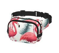 Fanny Pack for Women Men Belt Bag Flamingo pattern Waist Bags With Adjustable Straps Chest Bag Travel Crossbody Purse, Black, One Size