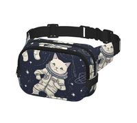 Fanny Pack for Women Men Belt Bag Fun cat Astronaut Waist Bags With Adjustable Straps Chest Bag Travel Crossbody Purse, Black, One Size
