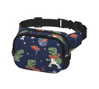Fanny Pack for Women Men Belt Bag Funny Astronaut Dinosaur Rocket Waist Bags With Adjustable Straps Chest Bag Travel Crossbody Purse, Black, One Size