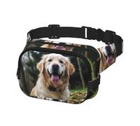 Fanny Pack for Women Men Belt Bag Funny Golden Retriever Waist Bags With Adjustable Straps Chest Bag Travel Crossbody Purse, Black, One Size