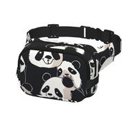 Fanny Pack for Women Men Belt Bag Funny Panda Waist Bags With Adjustable Straps Chest Bag Travel Crossbody Purse, Black, One Size